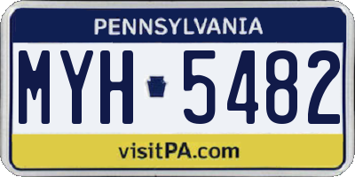 PA license plate MYH5482