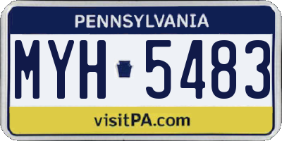 PA license plate MYH5483