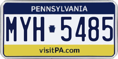 PA license plate MYH5485