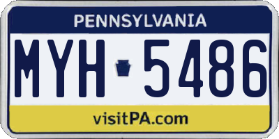 PA license plate MYH5486