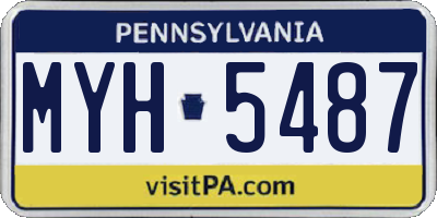 PA license plate MYH5487