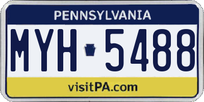 PA license plate MYH5488