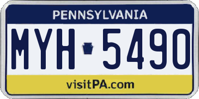 PA license plate MYH5490