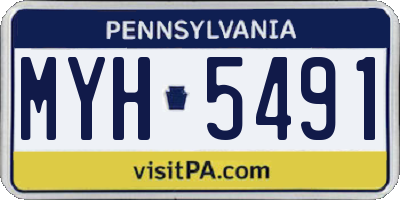 PA license plate MYH5491