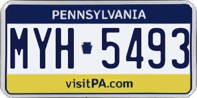 PA license plate MYH5493