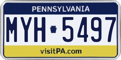 PA license plate MYH5497