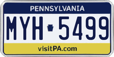 PA license plate MYH5499