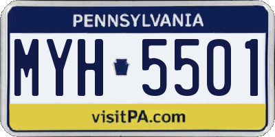 PA license plate MYH5501