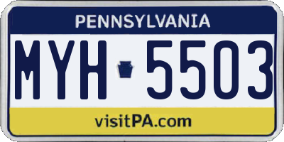 PA license plate MYH5503