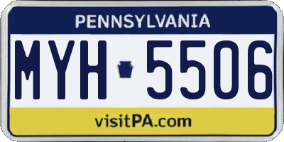 PA license plate MYH5506