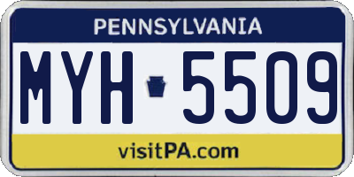 PA license plate MYH5509