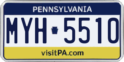 PA license plate MYH5510