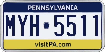 PA license plate MYH5511