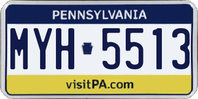 PA license plate MYH5513