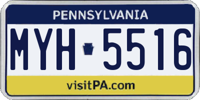 PA license plate MYH5516