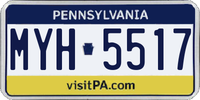 PA license plate MYH5517