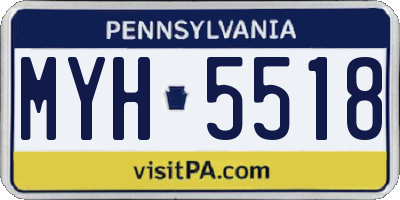 PA license plate MYH5518