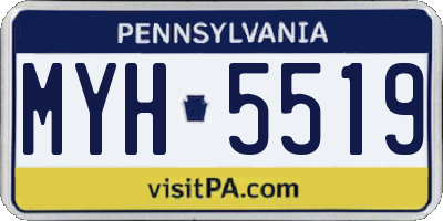 PA license plate MYH5519