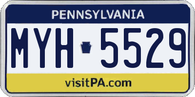 PA license plate MYH5529
