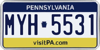 PA license plate MYH5531