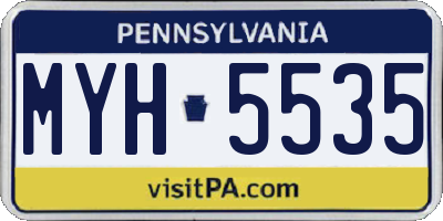 PA license plate MYH5535