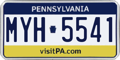 PA license plate MYH5541
