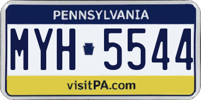 PA license plate MYH5544