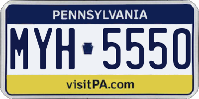 PA license plate MYH5550