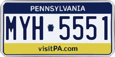PA license plate MYH5551