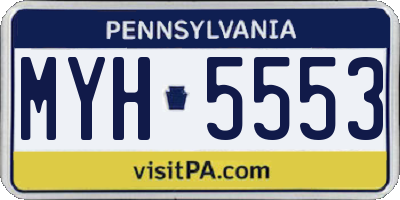 PA license plate MYH5553