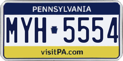 PA license plate MYH5554