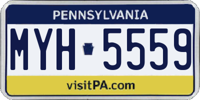 PA license plate MYH5559