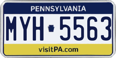 PA license plate MYH5563
