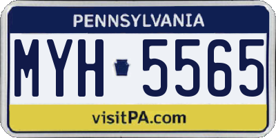 PA license plate MYH5565