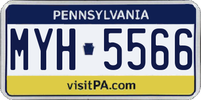 PA license plate MYH5566