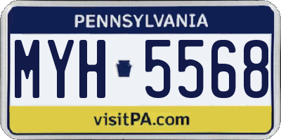 PA license plate MYH5568