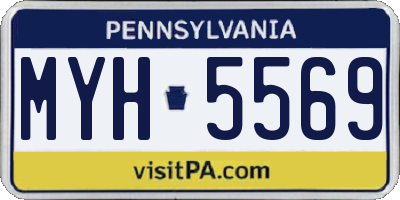 PA license plate MYH5569