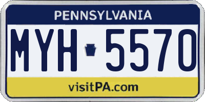 PA license plate MYH5570