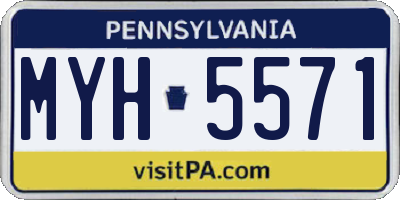 PA license plate MYH5571