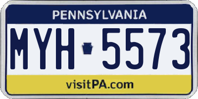 PA license plate MYH5573