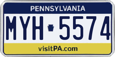 PA license plate MYH5574