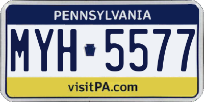 PA license plate MYH5577
