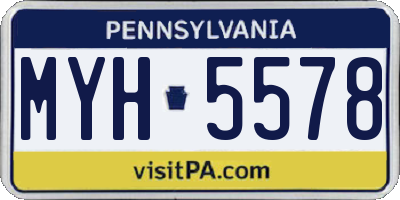 PA license plate MYH5578