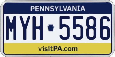 PA license plate MYH5586