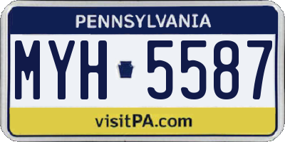 PA license plate MYH5587