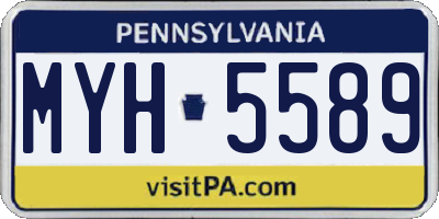 PA license plate MYH5589