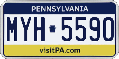 PA license plate MYH5590