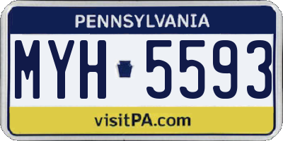 PA license plate MYH5593
