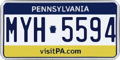 PA license plate MYH5594