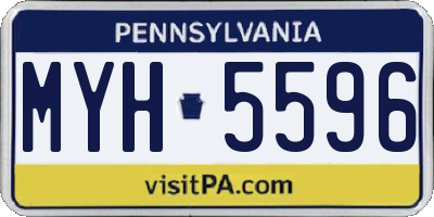 PA license plate MYH5596